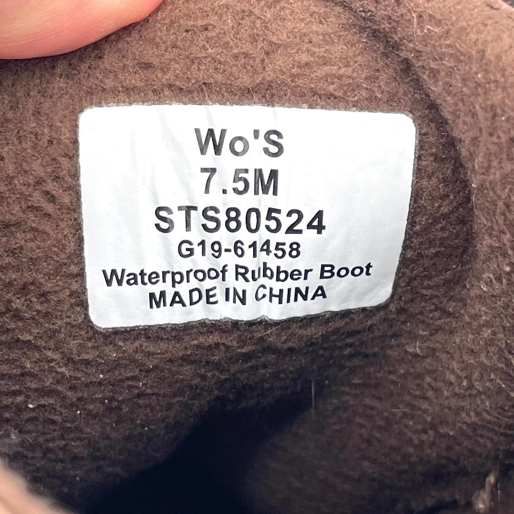 Sperry Saltwater Duck Boot Leather Womens 7.5 Brown Black STS80524 Weatherproof